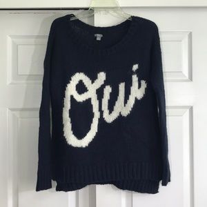 Aerie Navy Knit Scoop Neck Sweater S